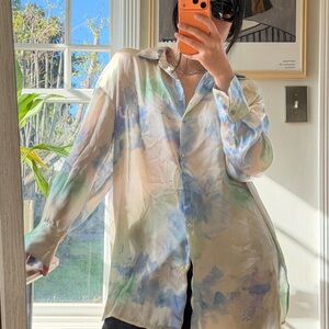 Zara Multicolor Watercolor Blouse
